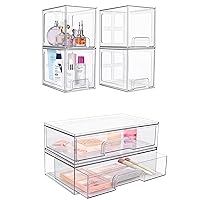 Vtopmart 4Pack 6.6''Tall and 2Pack 12''Wide Stackable Storage Drawers Set