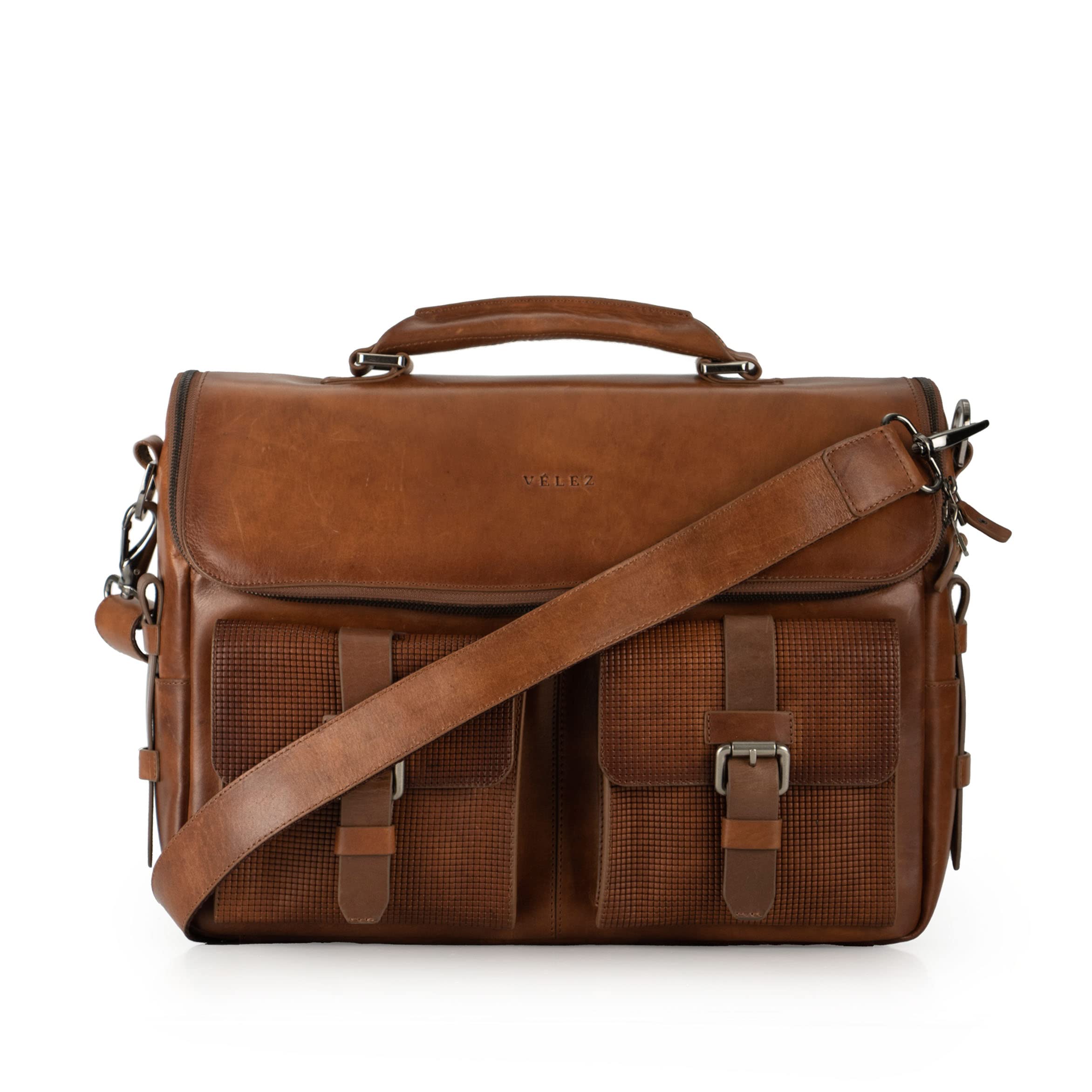 VELEZ 9.5 Black Mens Business Casual Sneakers + Full Grain Leather Messenger Bag for Men Business Travel Briefcase Computer Laptop Bag