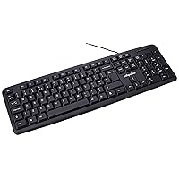 Infapower Full Size Wired Keyboard, Black