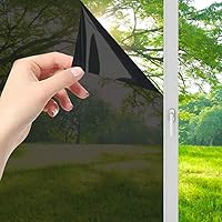 Window Privacy Film See Out Not in, One Way Window Tinting Film for Home Sun UV Blocking Heat Insulation Mirror Window Film Self-Adhesive, Magic Black, 46.8 inch x 6.5 feet