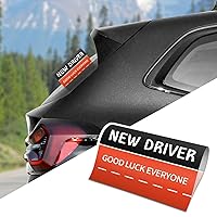 Sosolong New Driver Sticke for Car,Personalized Rookie Driver Door Stickers,Suitable for Car Doors, Trunk, Hood.Like a Large Toy, Refreshing The Look Back Rate.(Reddish Black)