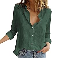 Asymmetrical Tops for Women, Fashion Blouses for Women Trendy Womens' Plus Size Tops 90S T Shirt Womens T Shirts T-Shirts Women V Neck Long Sleeve Shirts for Women Womens (2-Dark Green,X-Large)