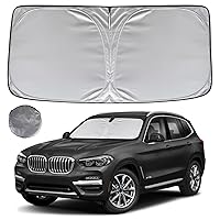 Windshield Sun Shade for 2018-2024 BMW X3 Foldable Sunshade SUV Front Window Custom Fit Car Accessories