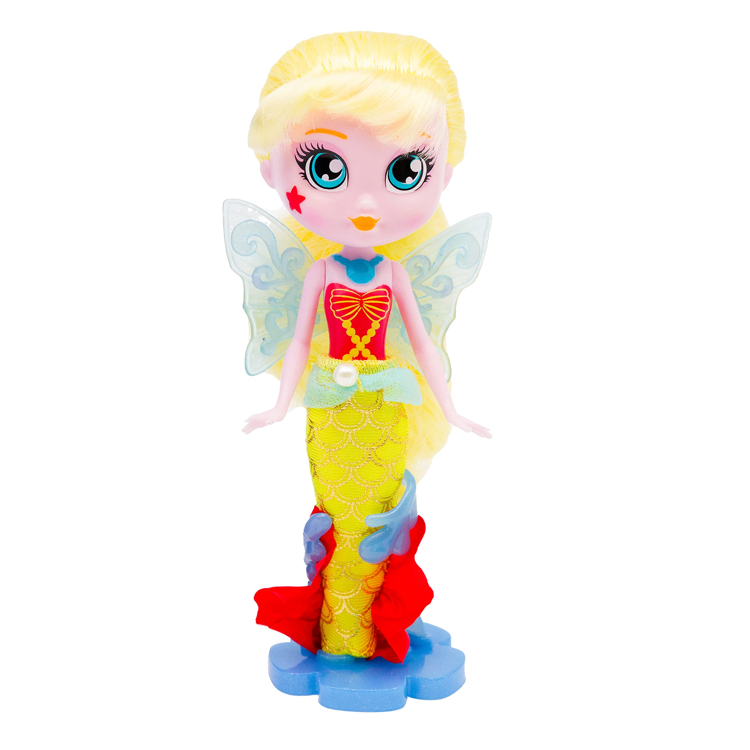 Bright Fairy Friends BFF Mermaid Doll with Color Change Wings, 4 Surprise Mermaid Accessories, Motion Activated Light up Jar, Ideal Nightlight for Kids, Gifts for Kids 3 Years and Older