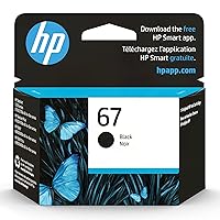 Original HP 67 Black Ink Cartridge | Works with HP DeskJet 1255, 2700, 4100 Series, HP ENVY 6000, 6400 Series | Eligible for Instant Ink | 3YM56AN