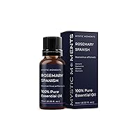 Mystic Moments | Rosemary Spanish Essential Oil 10ml - Pure & Natural Oil for Diffusers, Aromatherapy & Massage Blends Vegan GMO Free