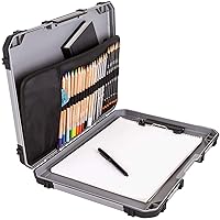 ArtBin 6838AG Sketch Board, Portable Drawing Surface with Internal Art & Craft Storage, Grey