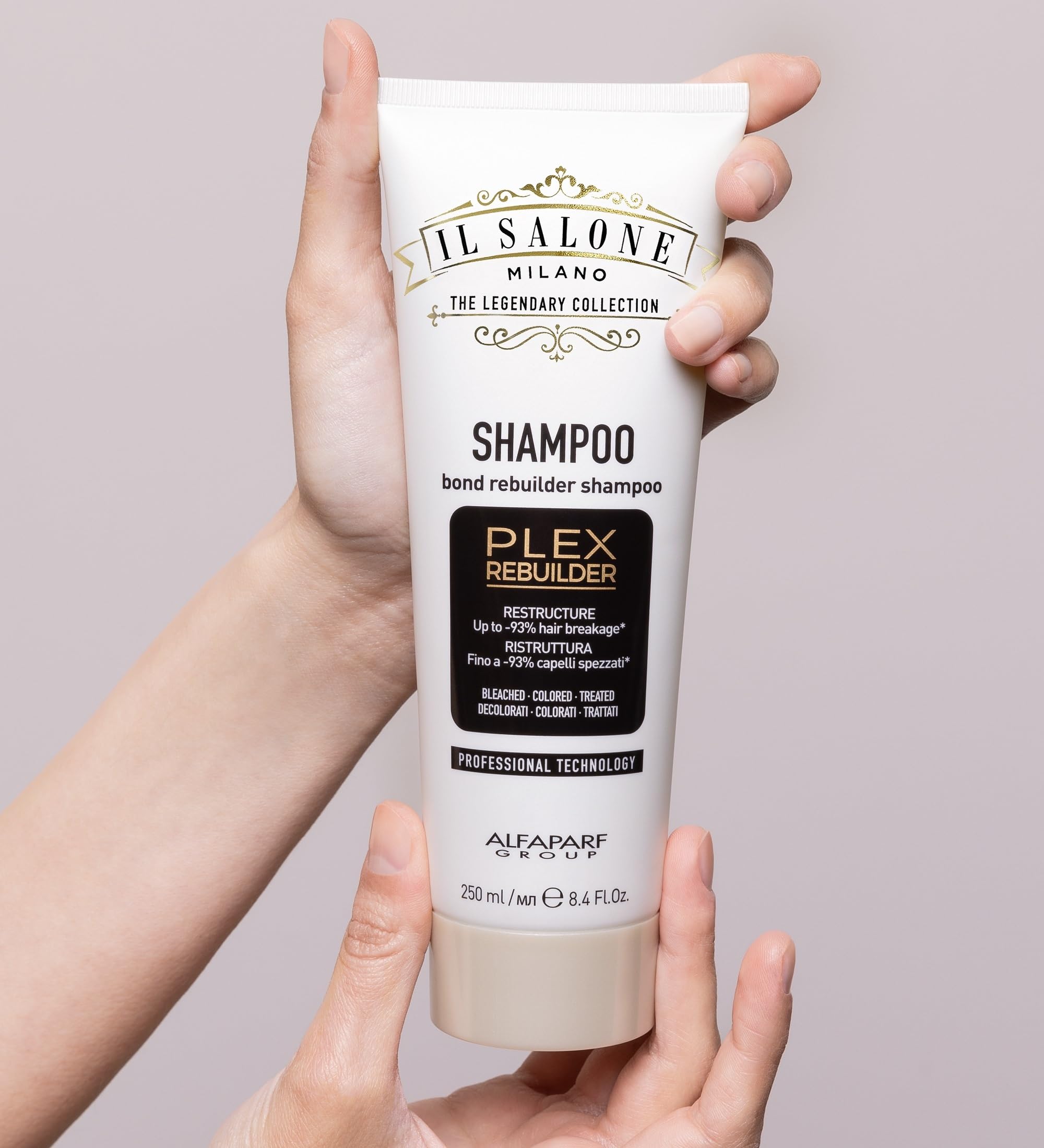Il Salone Milano Professional Plex Rebuilder Shampoo for Colored Hair - Professional Color Safe Shampoo with Amino Acids for Healthy Hair - Bond Repair Treatment for Color Treated Hair (8.45oz/250ml)