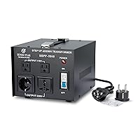 Voltage Converter Transformer | Voltage Step up/Step Down | 110/120 watts to 220/240 watts and 220/240 watts to 110/120 watts | Circuit Breaker Protection | Heavy duty-2000 watts
