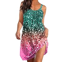 Womens Casual Athletic Summer Dresses Spaghetti Straps Scoop Neck Sleeveless Hot Short Mini Dress 2023 Halter Dress
