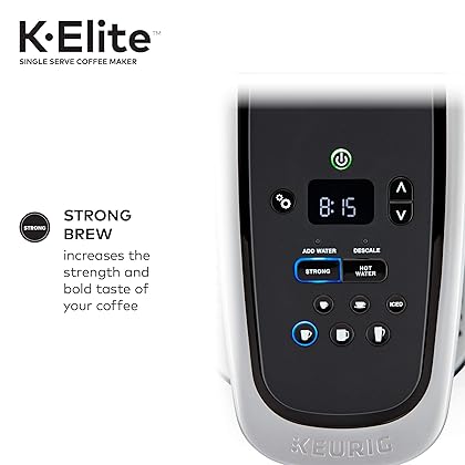 Keurig K-Elite Single-Serve K-Cup Pod Coffee Maker, Brushed Silver