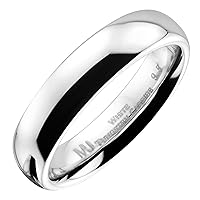 Classic Mirror Polished White Tungsten Carbide 2mm to 10mm COMFORT FIT Wedding Band Ring