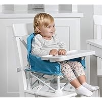 Regalo My Chair 2-in-1 Portable Travel Booster Seat & Activity Chair, Bonus Kit Includes, Oversized Removable Tray with Cup Holder, Aqua