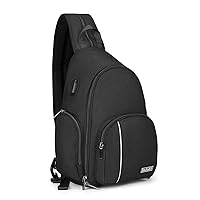 Camera Sling Backpack Camera Bag for DSLR SLR Mirrorless Camera,Water-resistance Camera Shoulder Crossbody Case Compatible with Canon/Nikon/Sony/Fuji(Black)