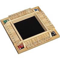 WE Games 8.5 inch 4-Player Shut The Box Wooden Board Game, Travel Size, Natural Wood