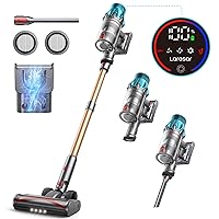 Laresar Cordless Vacuum Cleaner, 550W/45Kpa Stick Vacuum Cleaner with Touch Screen, Up to 60Mins Runtime, Anti-Tangle Vacuum Cleaner with Charging Station for Carpet, Hard Floor, Pet Hair[2024 Latest]