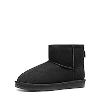 DREAM PAIRS Women's Black Brown Tan Grey Winter Snow Boots Classic Faux Fur Lined Slip On Ankle Boots