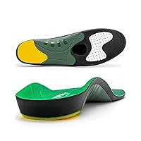 (210+lbs) Walkomfy Heavy Duty Support Plantar Fasciitis Insoles Arch Support Orthotic Inserts for Big & Tall Men Women, Flat Feet Heel Pain Relief Orthotics,Work Boots Gel Shoe Insoles,Green