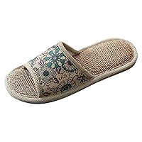 Shower Shoes for Women Slippers Home Couple Slippers Women and Men Non Slip Cotton Linen Indoor Slipper Open Toe Cloud Slippers for Women Sandals