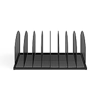 Safco Products Onyx Desktop File Organizer 8 Upright Sections Home, Office or Classroom Desktop Organization,Black,3212BLKD