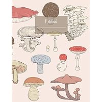 Notebook: Composition Notebook. College ruled with soft matte cover. 120 Pages. Perfect for school notes, Ideal as a journal or a diary. 9.69” x 7.44”. Great gift idea. (Mushroom sorts cover).