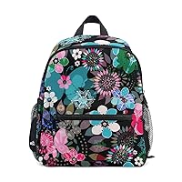 Kids Backpack Beautiful Colorful Flower Butterfly Nursery Bags for Preschool Children