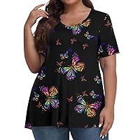 Home Shirt Women Floral Plus Size Cotton V Neck Comfort Shirts Flower Casual Short Sleeve Shirt Ladies Black