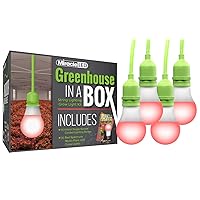 Miracle LED Multi-Plant Red Spectrum Fruiting & Flowering Greenhouse in a Box Single-Socket 6-Foot Corded LED Grow Light Bulb Kit (4-Pack)