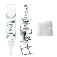 PentaUSA Tile Grout - Glitter Grout Tube, 6 Fl Oz Glitter Fast Drying Grout Paint, Shiny Grout Repair Kit - Renew Grout Lines in Bathroom, Kitchen, Countertops (180 ml, 6 Fl Oz) (Silver)