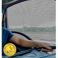 XXXXL Window Truck Side Window Sun Shade Jumbo 2-Pack. Front or Rear Slip-On Window Screens for Sun, Heat, Bugs & Privacy Protection. 2-Pack/14 Sizes