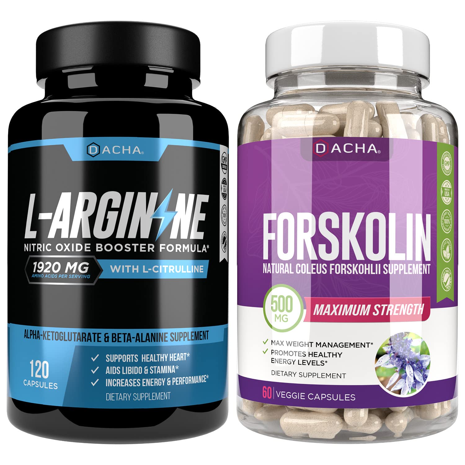 Ultimate Nitric Oxide Booster & Weight Loss Bundle – L-Arginine With Citrulline & Forskolin Extract, Potent Formula Natural Herbs For Bodybuilding, Exercise Performance, Energy Support, Max Slim Look