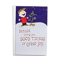 DaySpring - Peanuts - Good Tidings Great Joy - 50 Bulk Christmas Cards, KJV (J4792), Multi