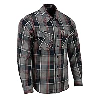 Milwaukee Leather Men’s Casual Flannel Plaid Long Sleeve Button Down Cotton Shirts | Variety of Color Options | MNG