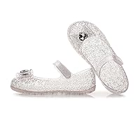 Snow Queen Princess Sandals,Flats Mary Jane Dance Party Cosplay Shoes, for Little Girls Toddler, Birthday, Flower Hollow
