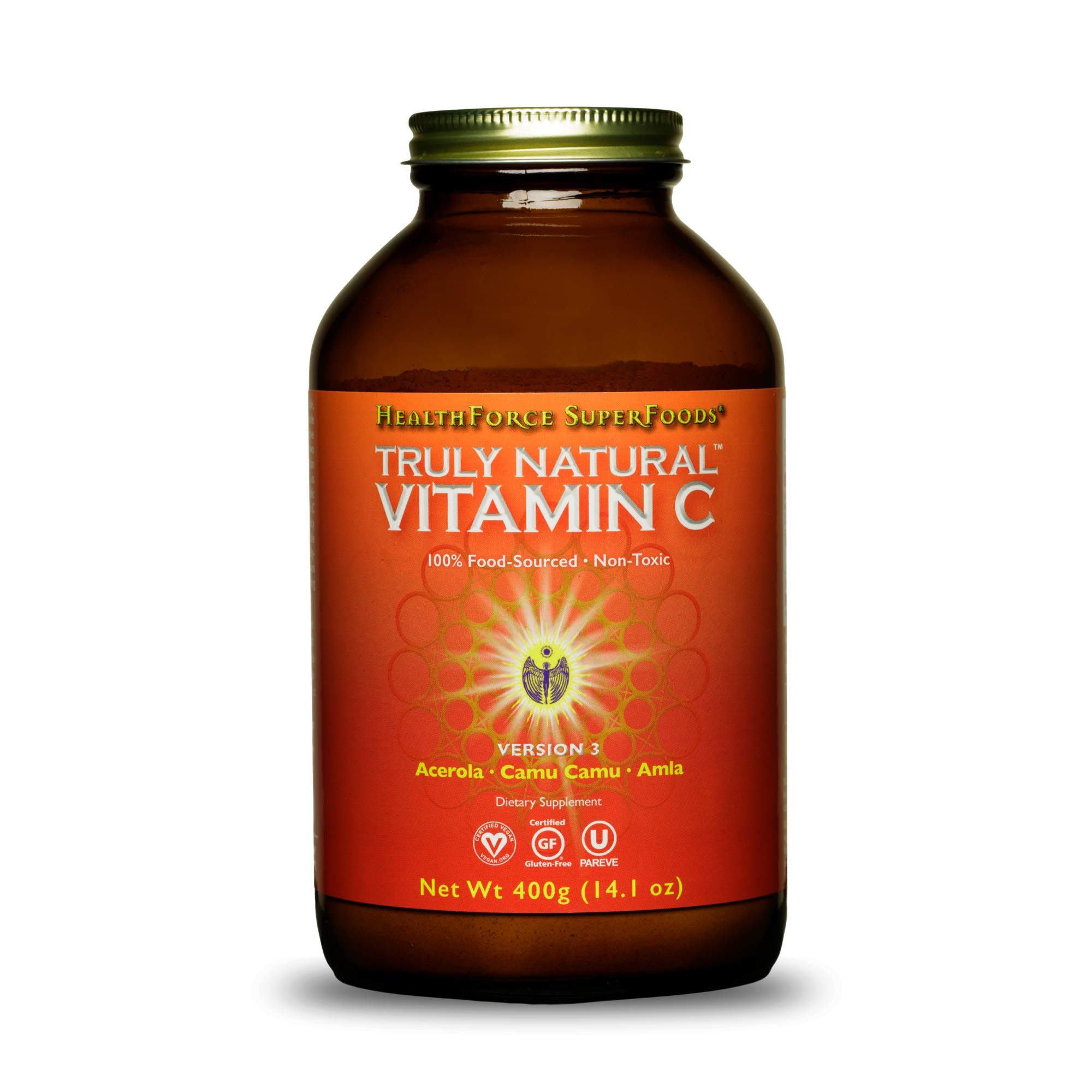 HealthForce SuperFoods Truly Natural Vitamin C - 400 Grams - Whole Food Vitamin C Complex from Acerola Cherry Powder - Immune Support - Vegan, Glut...