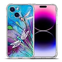 Case for iPhone 15,Cute Dragonfly Drop Protection Shockproof Case TPU Full Body Protective Scratch-Resistant Cover for iPhone 15