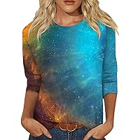 Tops for Women, Women's Casual 3/4 Sleeve T-Shirts O- Neck Tops
