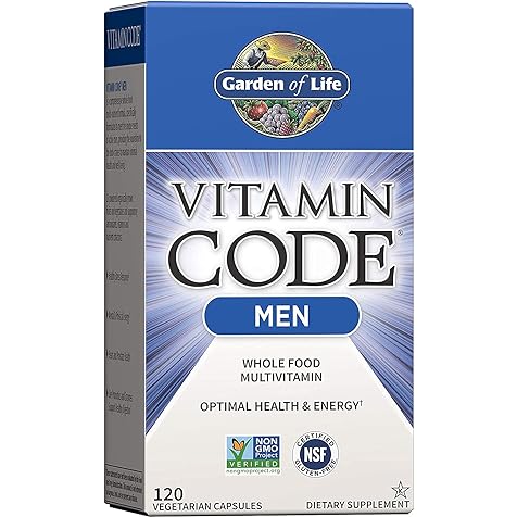 Garden of Life Vitamin Code Whole Food Multivitamin for Men, Fruit & Veggie Blend and Probiotics for Energy, Heart, Prostate Health, 120 Count