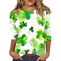 Ladies Summer Tops and Blouses 2024 T-Shirts SPF Shirts for Women Long Sleeve Anime Crop Top Graphic Shirts Hisoka Shirt Baseball Shirt Women Women's 7/4 Sleeve St. Patrick's Green M