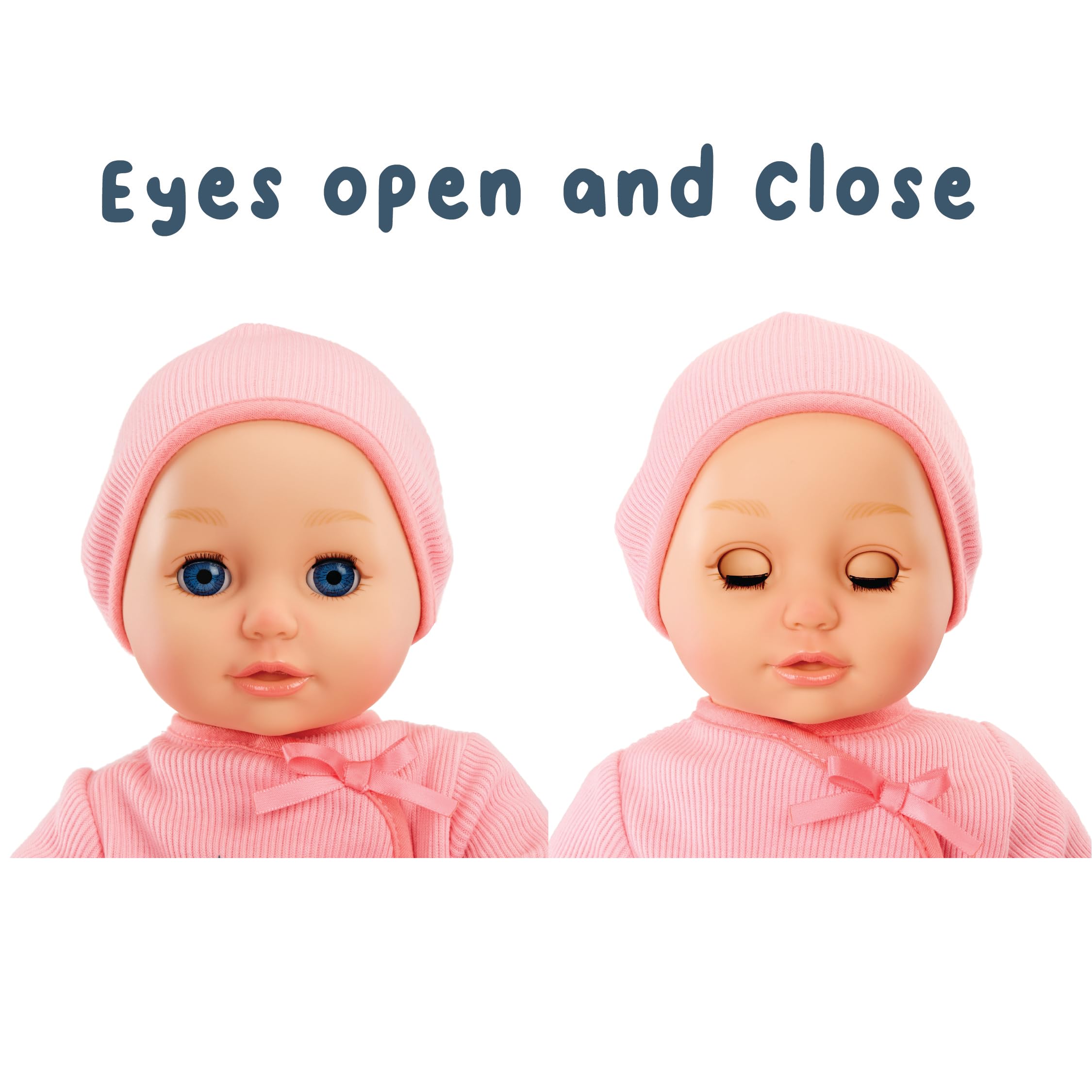 Baby Born My First Baby Doll Annabell - Blue Eyes: Realistic Soft-Bodied Baby Doll for Kids Ages 1 & Up, Eyes Open & Close, Baby Doll with Bottle