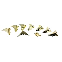 8pcs. Decorative Brass-Plated Box Corners with Mounting Screws