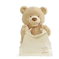 Peek-A-Boo Teddy Bear Plush, Animated Stuffed Animal for Babies and Newborns, 11.5