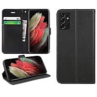 DN-Technology For Samsung Galaxy S21 Ultra Case Phone Case Flip Case Phone Cover Leather Wallet Book Case Compatible With Screen Protector ID/Card Holder Slots, Case for Samsung S21 Ultra (BLACK)