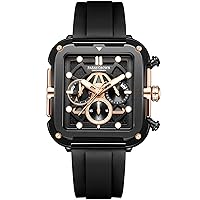 Paras Crown Men's Fashion Luxury Quartz Waterproof Chronograph Watch for Men Silicone Band