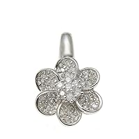 0.30 cttw diamond (color H-I; clarity SI-1) flower in solid 14k white gold pendant
