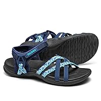 UBFEN Womens Hiking Sandal Sport Sandal Straps With Adjustable Hooks Arch Support Beach Vacation Casual Camping