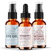 Facelift in a Bottle - 3-in-1 Anti-Aging Set with Retinol Serum, Vitamin C Serum and Eye Gel - Formulated to Reduce Wrinkles, Fade Dark Spots and Treat Under-Eye Bags - Premium Quality