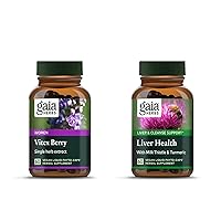 Gaia Herbs Vitex Berry (Chaste Tree) - Supports Hormone Balance & Fertility for Women - 60 Vegan Caps & Liver Health - Liver Supplement with Milk Thistle, Licorice Root for Liver and Cleanse Support -