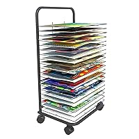 Mobile Art Drying Rack for Classrooms,20 Shelves,Solid Metal Artwork Storage Display Rack, Power Coated Design,Drying Rack with Wheels Painting Crafts, Ideal for Schools and Art Clubs (20 Floors)
