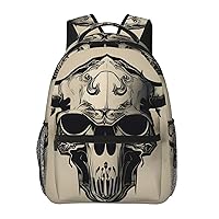 Runner Bull Skull print Lightweight Bookbag Casual Laptop Backpack for Men Women College backpack